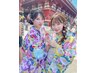 【数量限定/トレンド最先端!】浴衣レンタル+着付け+無料ヘアセット+小物