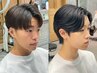 【朝のセットを簡単に☆】メンズカット＋縮毛矯正￥19900