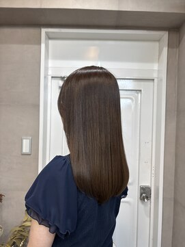 ファビ 渋谷(Fab) くびれヘア/暗めカラー/アプリコットオレンジ/縮毛矯正