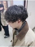 シャドウパーマ　メンズサロン　マッシュ　カット　韓国ヘア