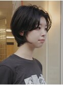 short bob×暗髪カラー