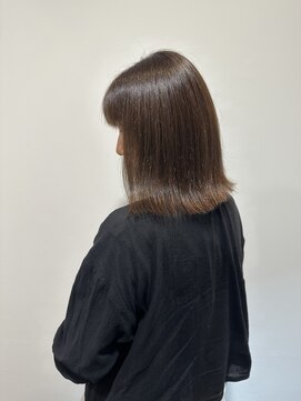 ヘアースタジオ ゼン カロン(Hair studio Zen kalon) ナチュラルブラウン×ラウンドバング×エイジング30代40代50代