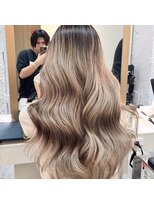 ブレンド 渋谷(BLend)&nbsp;ホワイトグレージュミニウルフデジタルパーマチェリーブラウン