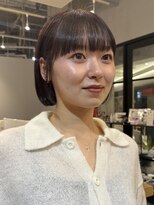 ジアン バイ ミルボン NU茶屋町+(GIEN by milbon) ミニボブ/ぷつボブ/個性派ボブ/暖色ボブ/フルバング/吉岡美音