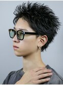 ベリショスパイキーショートべリーショートアップバングメンズ