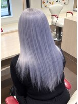 アース 郡山コスモス通り店(HAIR&MAKE EARTH)&nbsp;シルバーパープル×艶髪ロングストレート