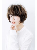 【aRietta】大人かわいいグレージュ小顔耳かけ前下がりボブ