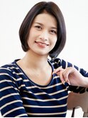 シンプルなショートボブはツヤと質感で調整見せつけて☆