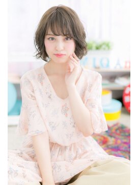 ミック ヘアアンドメイク アップ 駒込店(miq Hair&Make up) 透け感♪オリーブグレージュウェーブパーマフェアリーボブ