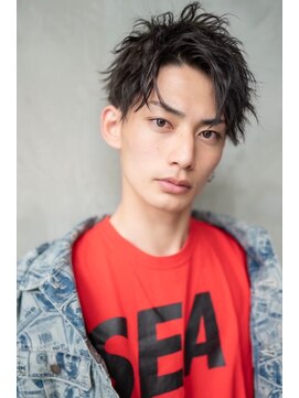 メゾンバイハバナ(maison by HAVANA) メンズビジネスツーブロックアップバング束感ショートマッシュ