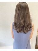 【毛先が動くロングレイヤー】シアーミントベージュカラー