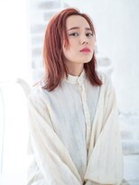 ヘアースペース モナ 清水店(HAIR SPACE Mona) 切りっぱなしミディアムの秋のピレンジカラー/外国人風カラー