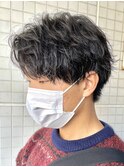 波巻きスパイラルパーマセンターパートツイストスパイラル