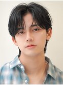 コンマバングコンマヘア前髪パーマハイトーンカラー