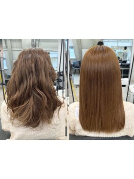 今までにない髪質改善に特化した酸性ストレート!ダメージによる広がりやうねりも［soar］にお任せください!