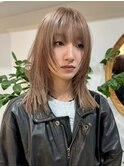 ハイトーンレイヤーボブミディアムレイヤーショートウルフボブ