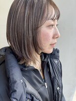 ヘアー アイス 御器所本店(HAIR ICI) 30代40代ミディアムグレージュ顔まわりレイヤーミディアムカット