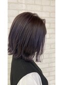 大人可愛い透明感アッシュカラーパープルカラー