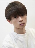 マッシュセンターパートツーブロックフェザーパーマニュアンス