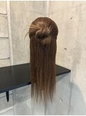シンプルなハーフアップカチモリ