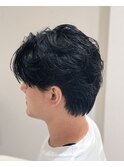 フェザーパーマセンターパートニュアンスパーマワンカールパーマ