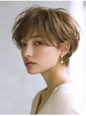 ★グレージュデザインカラーハッシュカットツートンカラーボブ