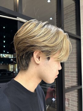 カルム(kalm) 毛流れセンターパートニュアンスパーマカルマヘアメンズパーマ