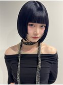 blue black× bob cut