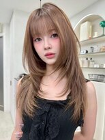 サンドレオ 新宿店(sand Leo)&nbsp;オリーブグレー/韓国風巻き/レイヤーカット/くすみベージュ/新宿