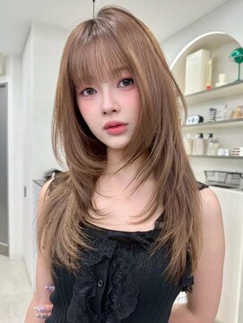 サンドレオ 新宿店(sand Leo) オリーブグレー/韓国風巻き/レイヤーカット/くすみベージュ/新宿