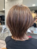 ヘアーアンドメイク ファット(Hair&Make PHAT)&nbsp;ひし形シルエットミルクティーベージュモテ髪地毛風ウルフカット