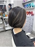 大人ハイライト×グレージュボブ