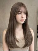 小顔レイヤー×ブリーチなし髪質改善透明感カラー