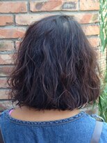 フェリシータ 緑地公園店(felicita) 黒髪&暗髪@ほつれエアリーカール斜めバングウェービーボブ
