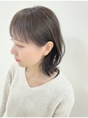 【 こなれ感♪ 】外ハネミディなカーキアッシュスタイル