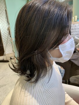 ミエルヘアーエスト 新宿店(mielhair est) イヤリングカラー×シルバーグレー
