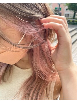 マティス 表参道(matiz) インナーカラー☆ミルクティーピンク☆フレンチガーリー