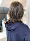 福山市Caary人気  秋冬オススメ 切りっぱなし外ハネグレージュ