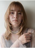 セクションカラー/ペールベージュ/レイヤーカット