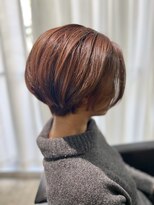白髪ぼかしアッシュブラックミントアッシュ×小顔ショートボブ