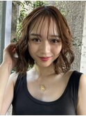 ＋ウェーブミディアム似合わせカットメルティーカラーボブパーマ