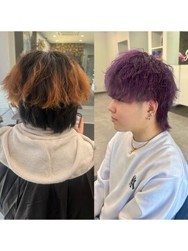 ガルボヘアー 桟橋店(garbo hair) ガルボヘアー桟橋 マッシュウルフ ラベンダー メンズカット