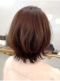 くびれボブ☆クラゲヘアー/フェミニンくすみベージュ韓国風巻き