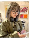 デザインカラーコントラストハイライト切りっぱなしボブ