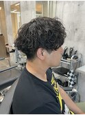 刈り上げマッシュ×波巻きパーマ