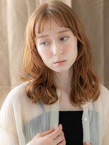 カバーヘア ブリス 上尾西口店(COVER HAIR bliss) 前髪パーマコーラルオレンジエアリーミディアムY上尾20代30代