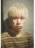 フェザーパーマ/ブルーブラック/刈り上げセンターパート[新宿]