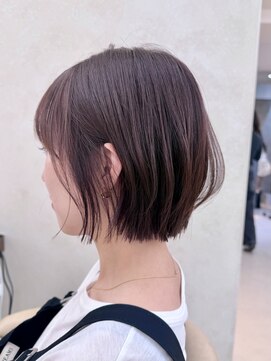 サンド 池袋 2nd(sand) ぱつっとボブ#ミニボブ#ベージュ#白髪ぼかし