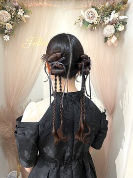 フェリーチェ(Felice) ツイン タイトヘア カチモリ リボン 推し活ヘア