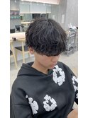名古屋栄メンズカットラウンドマッシュ波巻きスパイラルパーマ